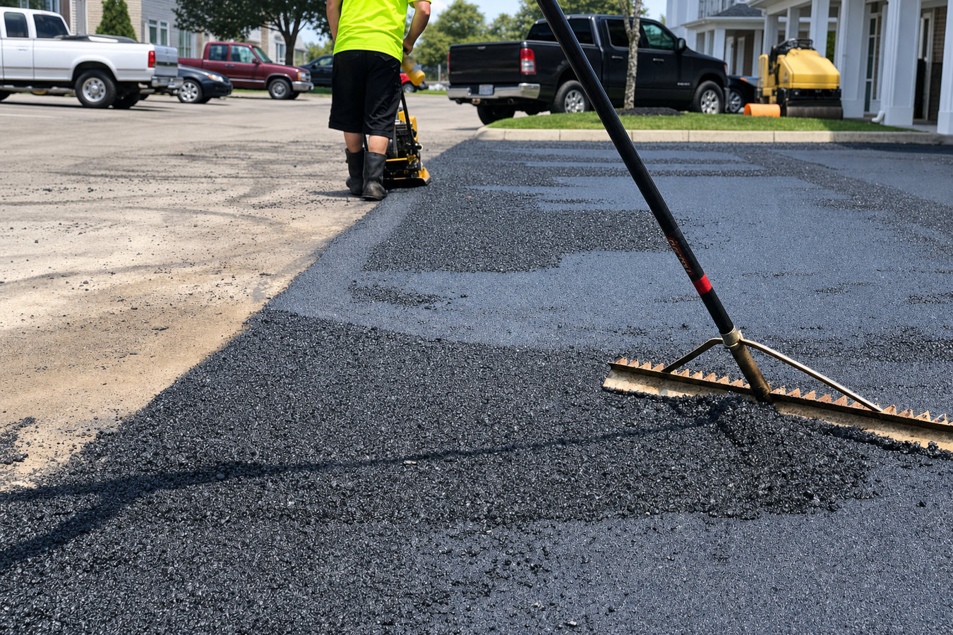 Commercial asphalt paving