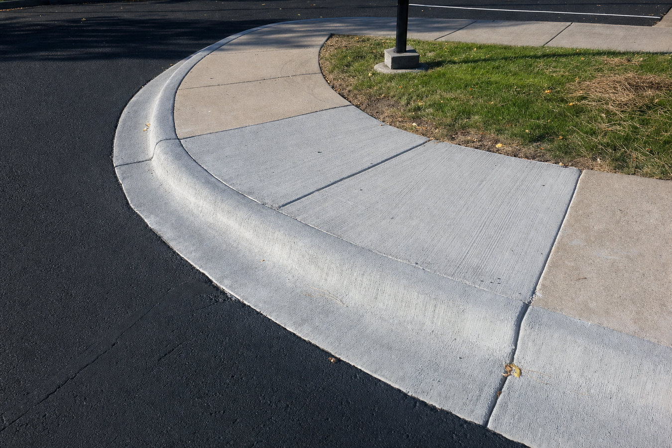 Concrete curbing and sidewalks